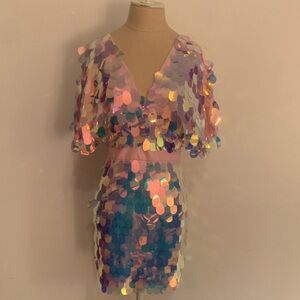 Bebe pink palette mini dress